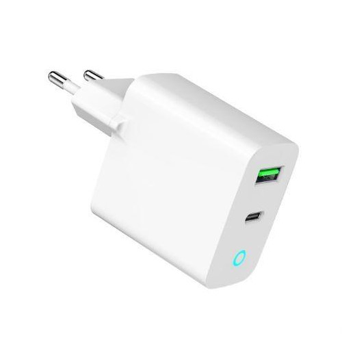 Ładowarka USB-A USB-C LED 20W PD QC3.0 biała-13462175