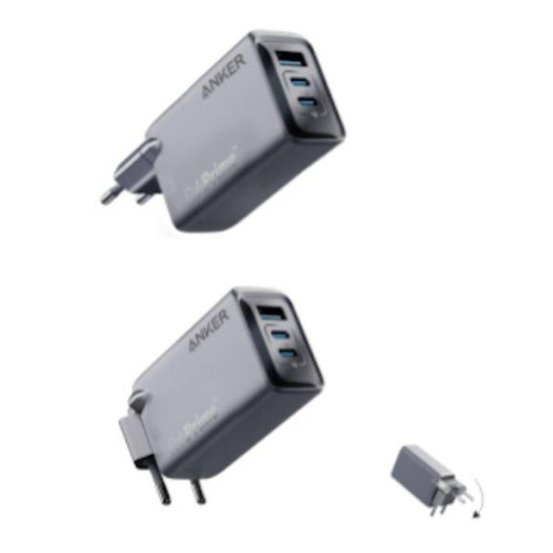 Ładowarka Prime 100W GaN 2xUSB-C 1xUSB-A Srebrna