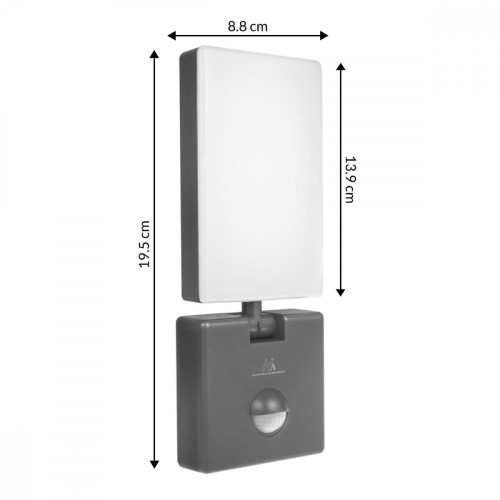 Lampa LED z czujnikiem ruchu MCE516GR 10W IP65-13466348