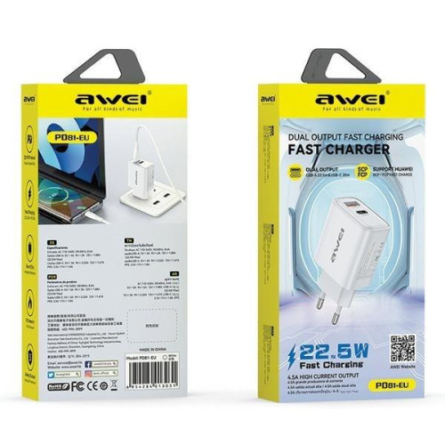 Ładowarka sieciowa 22,5W GaN USB-C Czarna-13467076