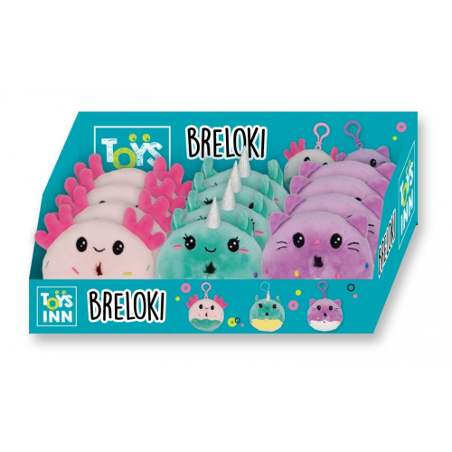 Brelok Donut pluszowy mix 12szt display