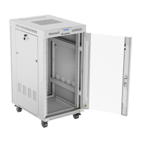 Szafa stojąca rack 19'' 22U 600x800 szara drzwi szklane LCD flack pack-13468552