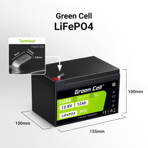 Akumulator CUBE LiFePO4 12Ah 12V/12.8V 153.6Wh-13469805