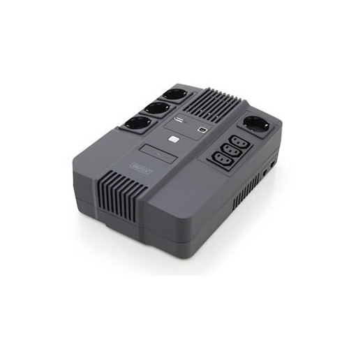 UPS UPS Line-Interactive 600VA/360WAVR 4xSCHUKO 3xIEC C13 1xUSB A 1x USB B RJ45-12454860