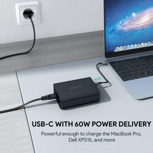 Ładowarka AUKEY POWER DELIVERY 3.0 PA-Y12 (USB, USB typ C; kolor czarny)-1360334