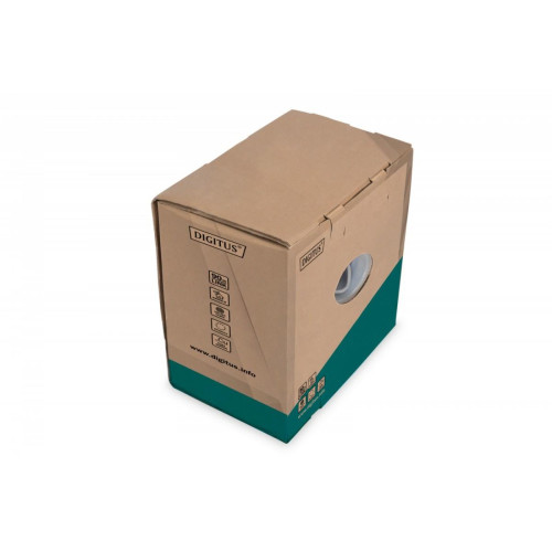 Kabel teleinformatyczny instalacyjny kat.5e, U/UTP, Eca, drut, AWG 24/1, PVC, 305m, szary, karton-13631672