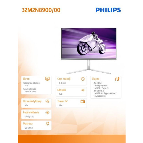 Monitor 32M2N8900 31.5 cala QD-OLED 240Hz 4K HDMIx2 HAS-13636781