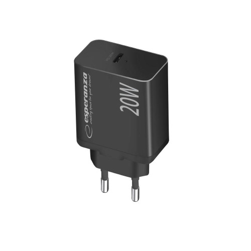 ESPERANZA ŁADOWARKA SIECIOWA 20W USB-C PD CZARNA EZC104K-13650203