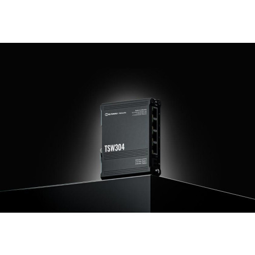 Teltonika TSW304 łącza sieciowe Gigabit Ethernet (10/100/1000) Obsługa PoE Czarny