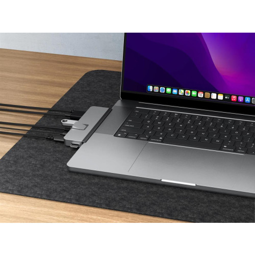 HYPER DUO PRO 7-in-2 USB-C Hub USB Type-C 104 Mbit/s Szary-13775420