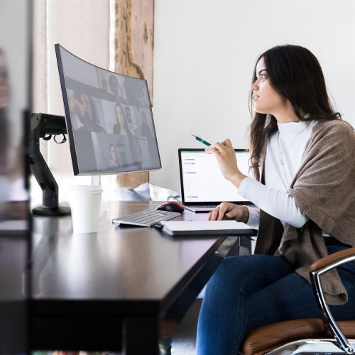 Ergotron HX DESK MONITOR ARM MBK/42IN 9-19KG TILT 75 MIS-D 10Y W-13790610