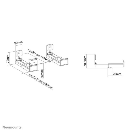 Neomounts AWL29-550BL1 montaż głośników Stal Czarny-13791242