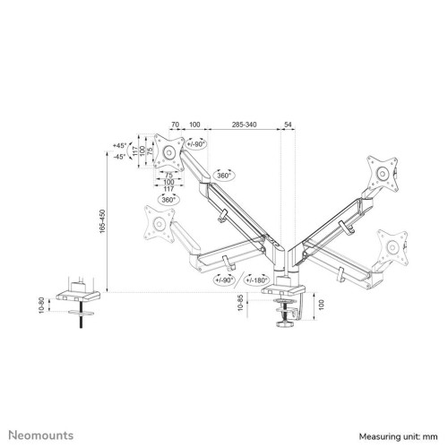 Neomounts DS70-810BL2 uchwyt / stojak do monitorów 81,3 cm (32
