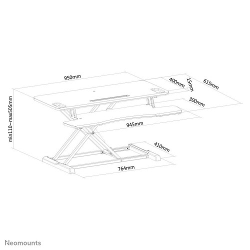 Neomounts NS-WS300BLACK stacja robocza stojąco/siedząca-13791942