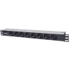 Intellinet 714037 rozdzielacz zasilania PDU 8 x gniazdo sieciowe 1U Aluminium, Czarny-13822473