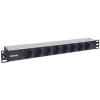 Intellinet 714037 rozdzielacz zasilania PDU 8 x gniazdo sieciowe 1U Aluminium, Czarny-13822474