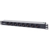 Intellinet 714037 rozdzielacz zasilania PDU 8 x gniazdo sieciowe 1U Aluminium, Czarny-13822476