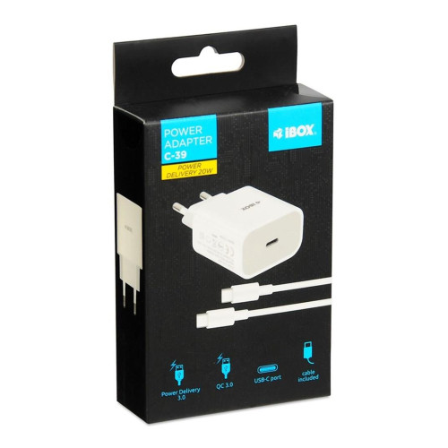 ŁADOWARKA SIECIOWA I-BOX C-39 USB-C PD20W Z KABLEM-13821548