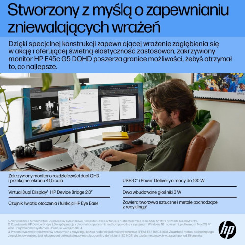 HP Zakrzywiony monitor DQHD E45c G5-13827310