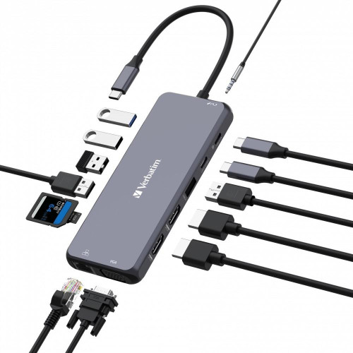 Verbatim CMH-14 USB Type-C 5000 Mbit/s Srebrny-13838861