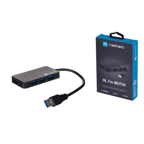 Hub NATEC Moth NHU-1342 (4x USB 3.0; kolor czarny)-1218529