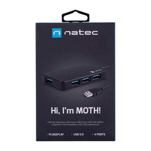 Hub NATEC Moth NHU-1342 (4x USB 3.0; kolor czarny)-13839062