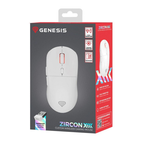 GENESIS Zircon XIII myszka Gaming Oburęczny RF Wireless + USB Type-C Optyczny 26000 DPI-13841650