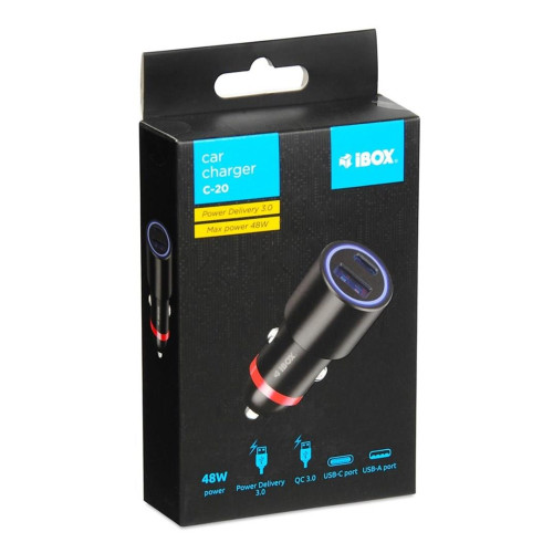 ŁADOWARKA SAMOCHODOWA I-BOX C-20 USB C+A 48W-13859214