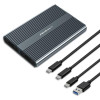 Qoltec Obudowa | kieszeń na dysk M.2 SSD | SATA | NVMe | USB-C | DUAL 2 x 2TB-13955507