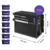 Qoltec Inteligentna ładowarka Monolith do akumulatorów LiFePO4 AGM GEL SLA, 20A, 12V-13977064