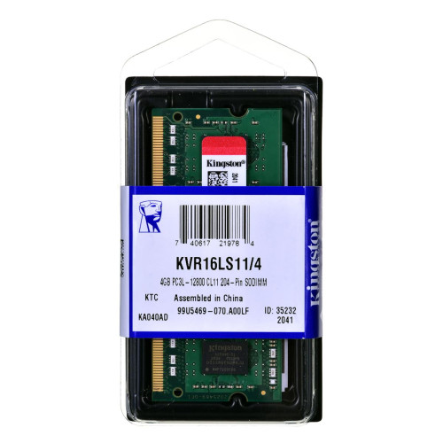 Pamięć Kingston KVR16LS11/4 (DDR3 SO-DIMM; 1 x 4 GB; 1600 MHz; CL11)-1392228