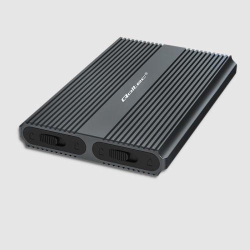 Qoltec Obudowa | kieszeń na dysk M.2 SSD | SATA | NVMe | USB-C | DUAL 2 x 2TB-13955509