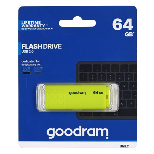 Pendrive GoodRam UME2 UME2-0640Y0R11 (64GB; USB 2.0; kolor żółty)-1216032