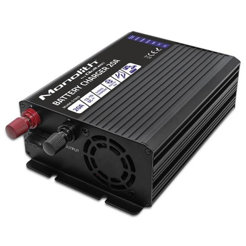 Qoltec Inteligentna ładowarka Monolith do akumulatorów LiFePO4 AGM GEL SLA, 20A, 12V-13977068