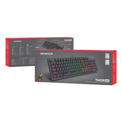 GENESIS Thor 303 klawiatura Gaming USB QWERTY US English Brzoza-13997062