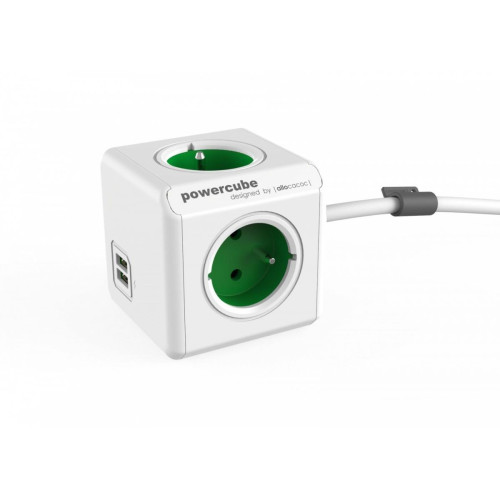 Listwa zasilająca PowerCube Extended USB 1,5m 2402GN/FREUPC Zielona-1400424