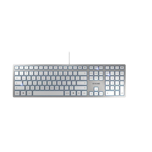 CHERRY KC 6000 Slim klawiatura Uniwersalne USB US English Srebrny, Biały-14092468