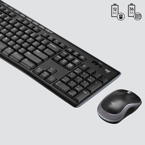 Logitech Wireless Combo MK270 klawiatura Dołączona myszka Uniwersalne USB QWERTZ Swiss Czarny-14092637