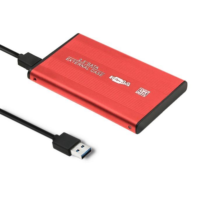 Obudowa na dysk HDD/SSD cala SATA3 | USB 3.0 | Czerwona