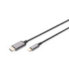 Kabel adapter HDMI 4K 30Hz na USB Typ C 3.1 metalowa obudowa HQ czarny 1.8m-1417158
