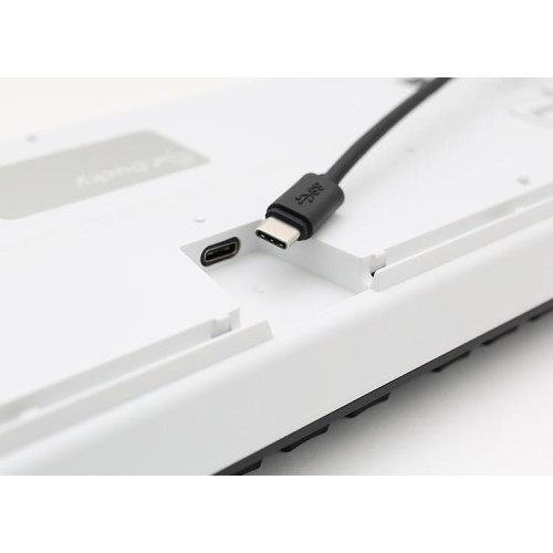 Ducky One 2 White LED klawiatura Uniwersalne USB Niemiecki Czarny, Biały-14117800