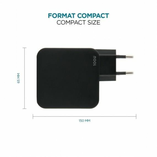 Mobilis Charger 100W 2USB C 1USBA GaN cable 100W Laptop, Smartfon, Tablet Czarny Prąd przemienny Wewnętrzna-14125548