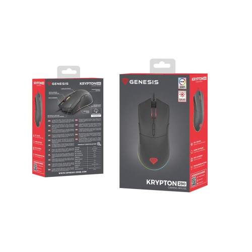 GENESIS MYSZ DLA GRACZY KRYPTON 290 6400DPI RGB CZARNA NMG-1771-14163441