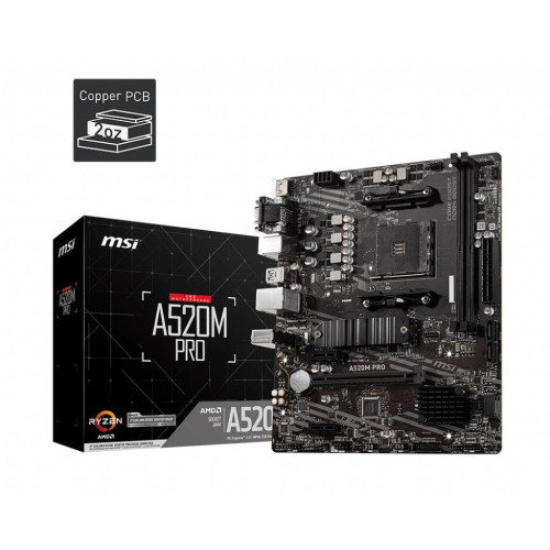 Płyta główna A520M PRO AM4 2DDR4 DP/VGA/HDMI USB 3.2 mATX-1416988