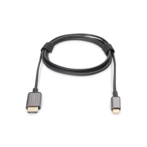 Kabel adapter HDMI 4K 30Hz na USB Typ C 3.1 metalowa obudowa HQ czarny 1.8m-1417154