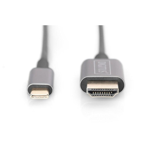Kabel adapter HDMI 4K 30Hz na USB Typ C 3.1 metalowa obudowa HQ czarny 1.8m-1417157
