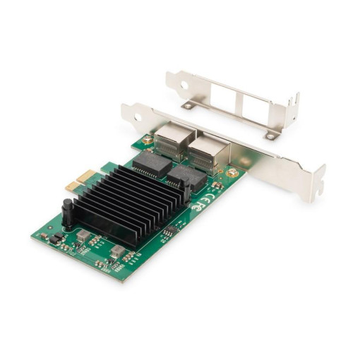 Karta sieciowa przewodowa PCI Express 2x RJ45 Gigabit 10/100/1000Mbps Low Profile-1417207