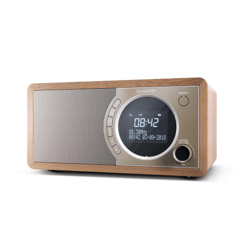 Sharp DR-450(BR) Radio cyfrowe, FM/DAB/DAB+, Bluetooth 4.2, funkcja alarmu, brązowy ostry | Brązowy | DR-450(BR) | Radio