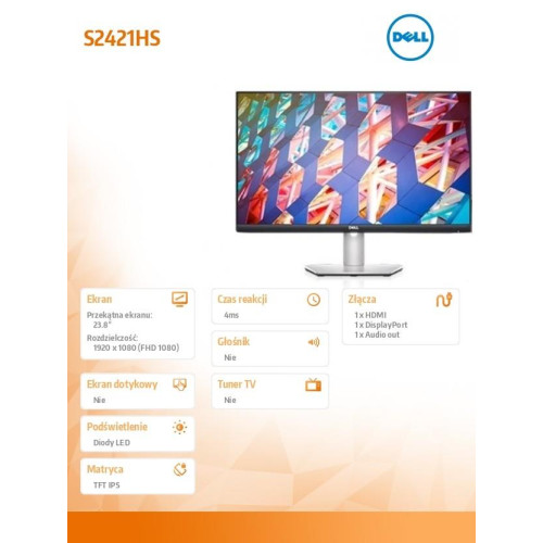Monitor S2421HS 23,8 cali IPS LED Full HD (1920x1080) /16:9/HDMI/DP/fully adjustable stand/3Y PPG-1419474