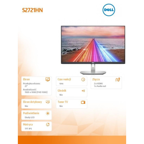 Monitor S2721HN 27 cali IPS LED Full HD (1920x1080) /16:9/2xHDMI/3Y PPG-1420806